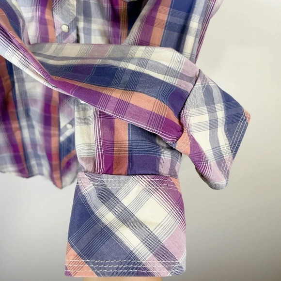 True Religion Plaid Men's Long Sleeve Snap Button Western Shirt - Picture 8 of 16